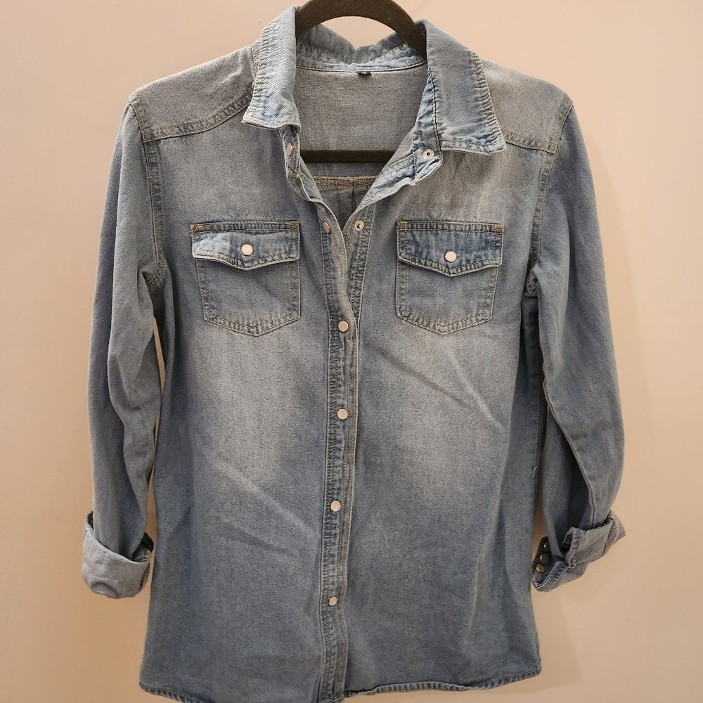 Denim Button-Up Shirt